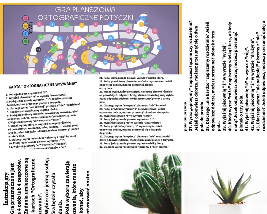 Gra planszowa "Ortograficzne potyczki"