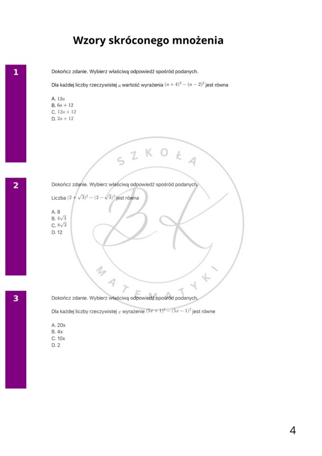 Zbiór zadań maturalnych