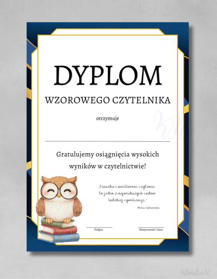 Dyplomy Wzorowego Czytelnika