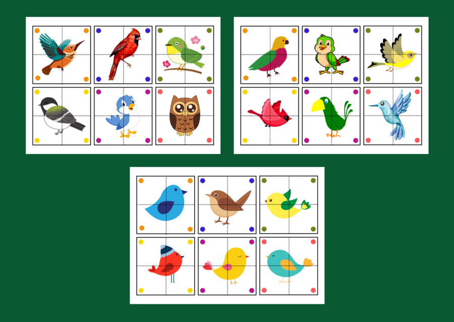 DZIEŃ PTAKÓW – puzzle – układanka- układanki – biblioteka – świetlica – przedszkole – 36 wersji – WIOSNA