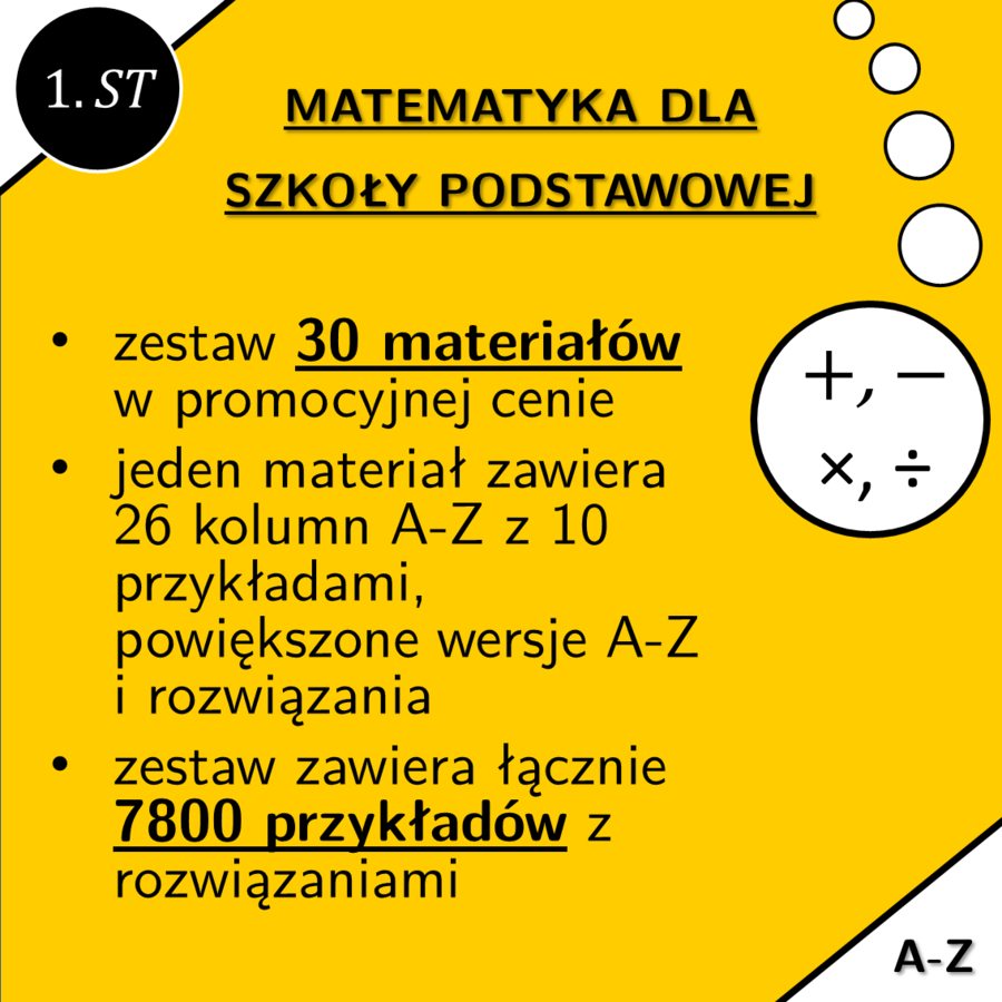 Arytmetyka dla klas 1-5 | matematyka | zestaw promocyjny
