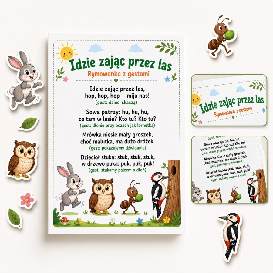 Rymowanka: idzie zając przez las