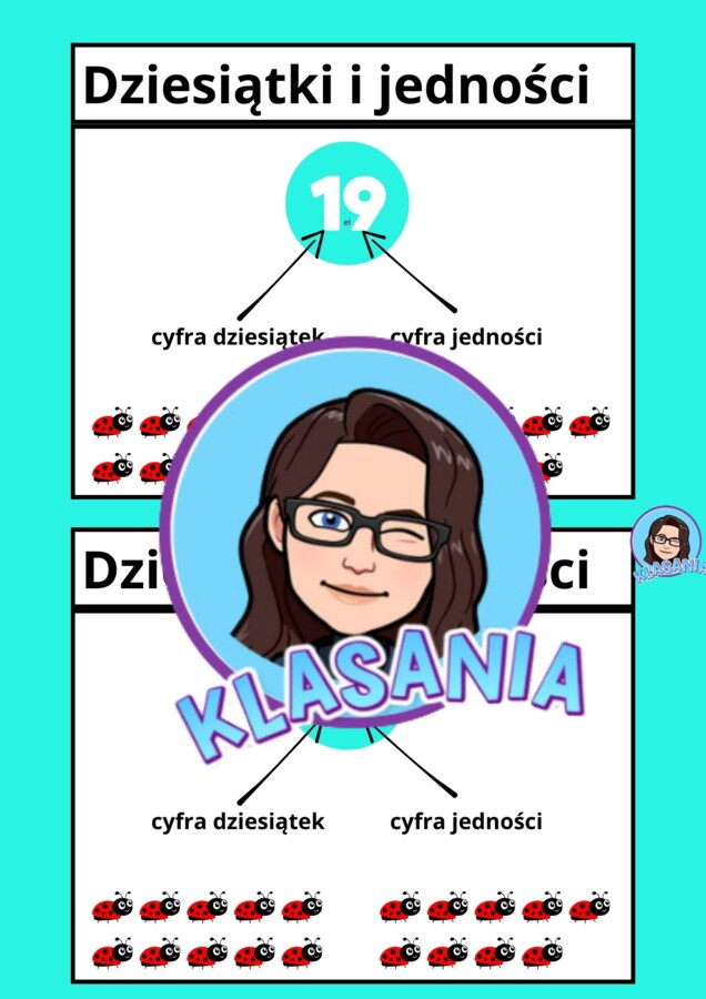 Dziesiątki i jedności - wklejki oraz karty pracy wprowadzające.