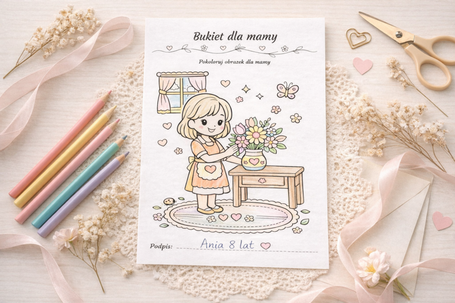 Bukiet dla mamy [Kolorowanka]