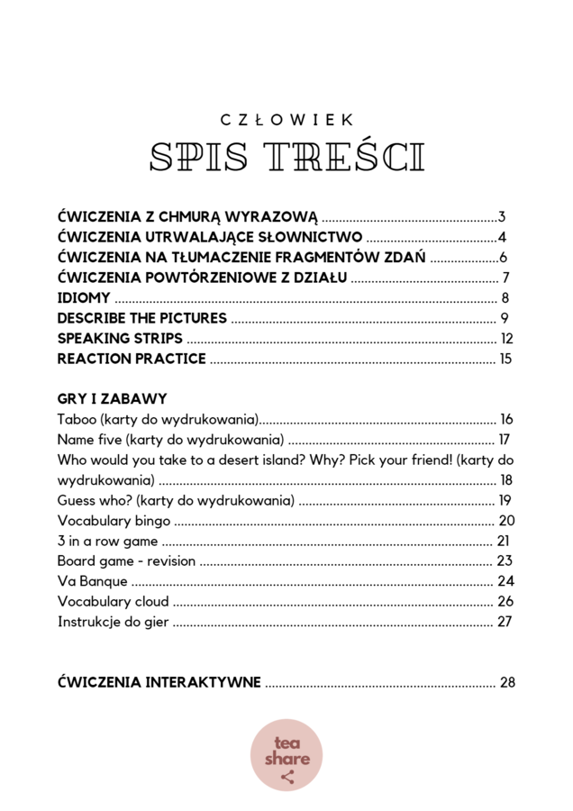 Egzamin Ósmoklasisty CZŁOWIEK dział 1