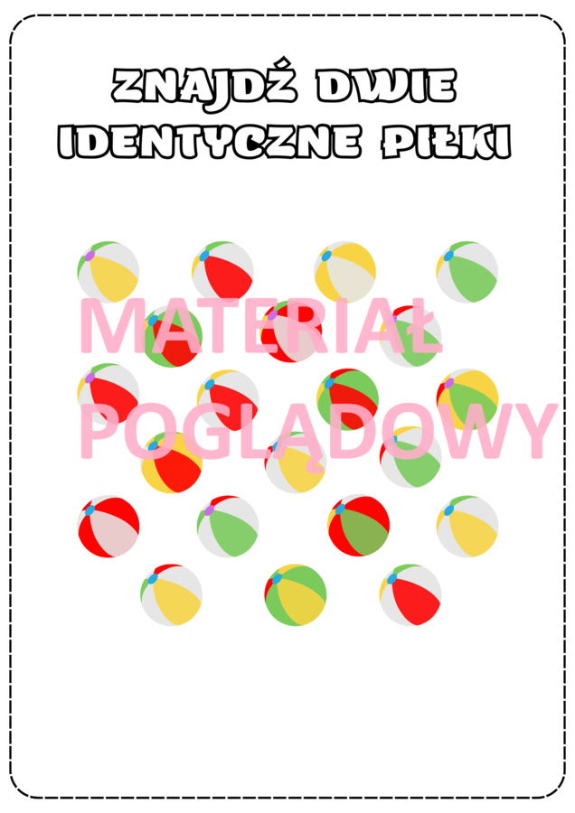 Ćwiczenia na koncentrację. Znajdź dwie.... Dzień Kropki