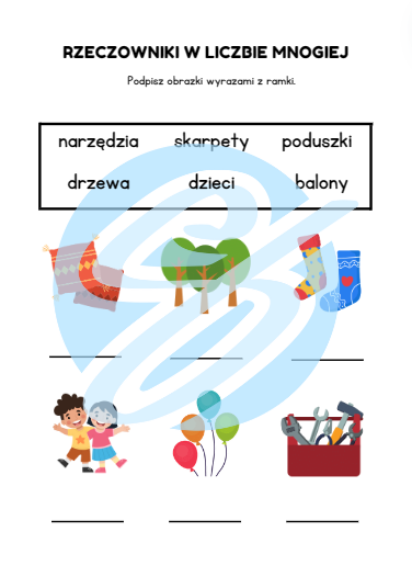 RZECZOWNIKI KARTY PRACY DLA MŁODSZYCH UCZNIÓW