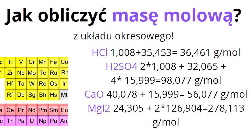 Mol, masa molowa, objętość molowa-prezentacja