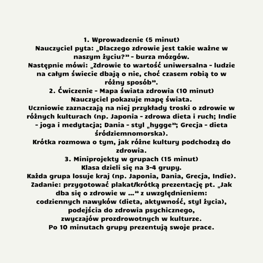 Scenariusze lekcji edukacja zdrowotna dla klasy 8 część 1 (lekcje 1-8) w oparciu o program nauczania proponowany przez MEN: HOLISTYCZNA EDUKACJA PROZDROWOTNA W SZKOLE PODSTAWOWEJ – CIAŁO, UMYSŁ, DUCH. Program nauczania edukacji zdrowotnej dla klas IV-VII