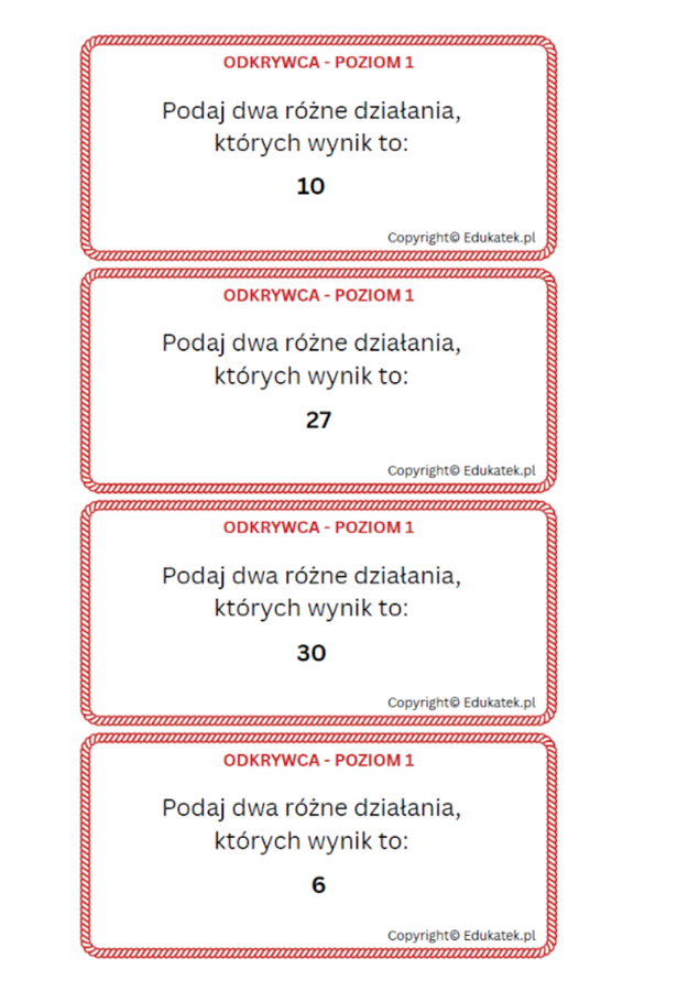 Trening tabliczki mnożenia - poziom 1