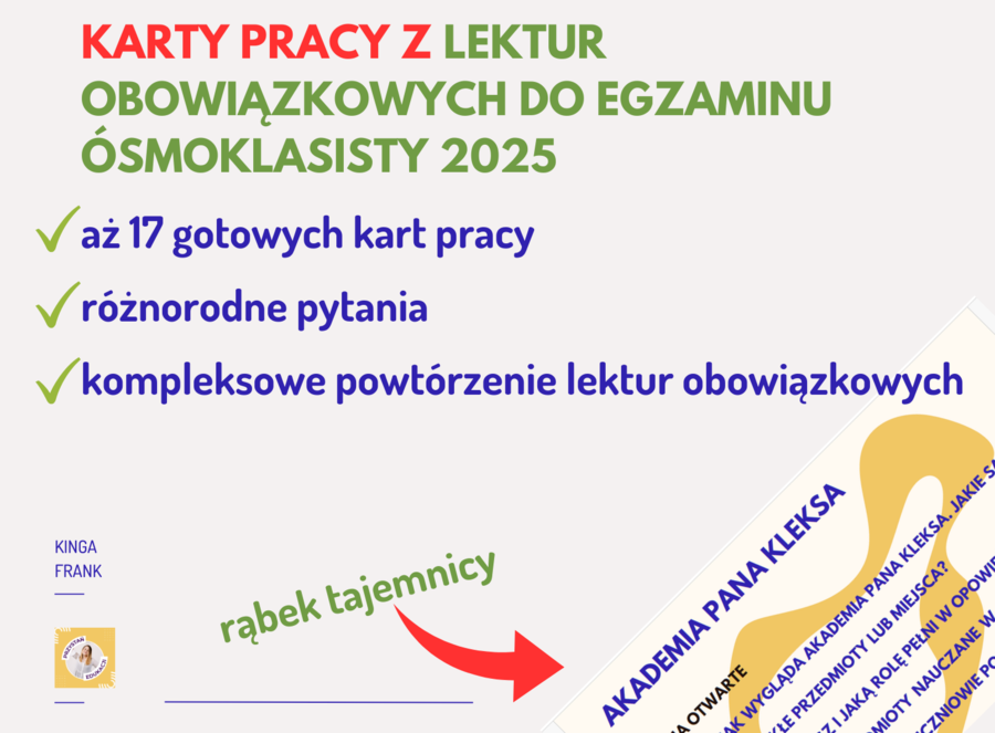 Karty pracy z lektur obowiązkowych - egzamin ósmoklasisty z języka polskiego 2025 r.