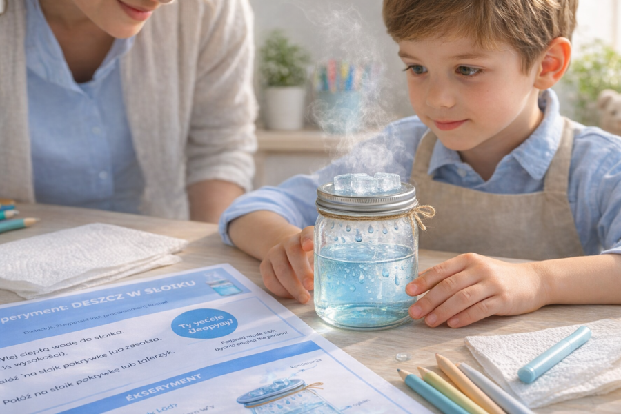 Eksperyment: deszcz w słoiku