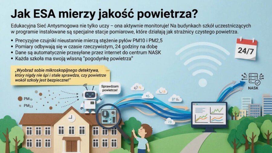 Edukacyjna Sieć Antysmogowa (ESA) – NASK, Czyste powietrze (gazetka szkolna / prezentacja)