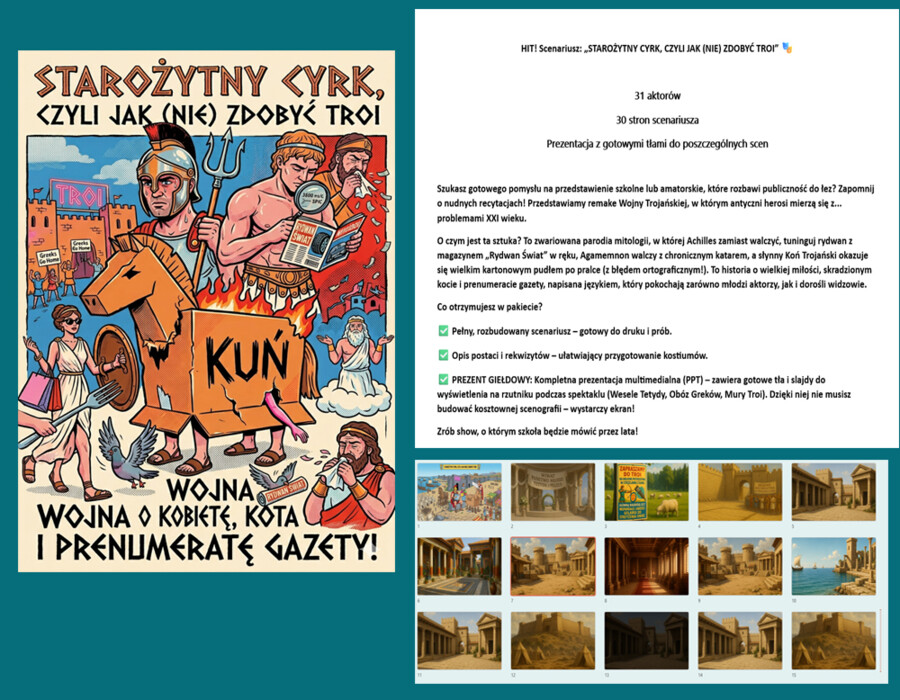 Scenariusz: „STAROŻYTNY CYRK, CZYLI JAK (NIE) ZDOBYĆ TROI” - humorytyczna wersja wojny trojańskiej