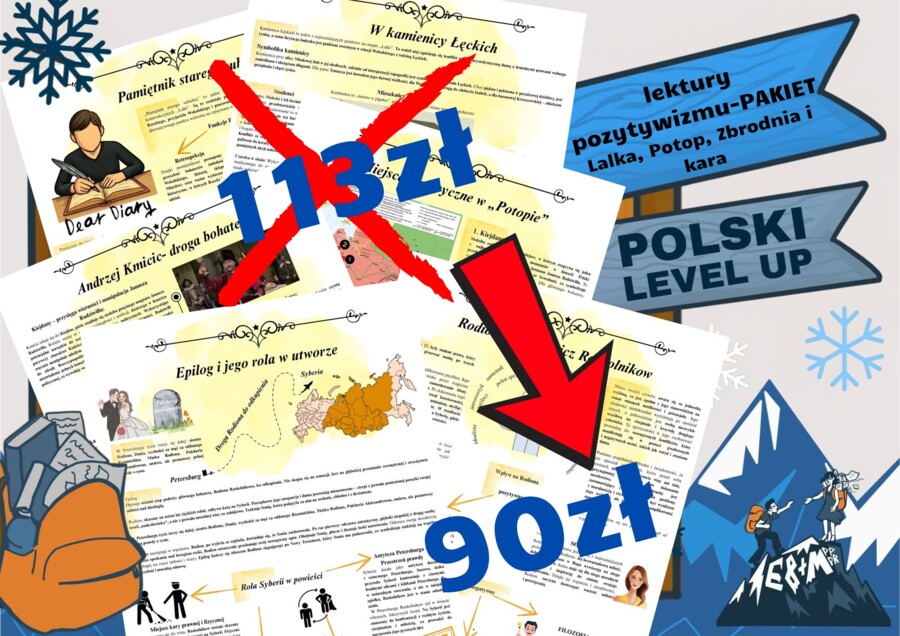 Lektury pozytywizmu_Lalka, Potop, Zbrodnia i kara_Polski Level Up