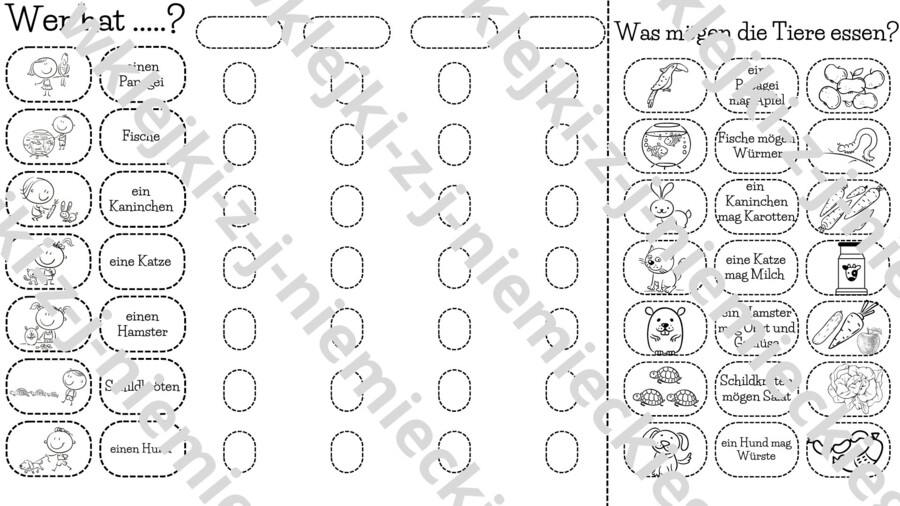 Haustiere - zapytaj kolegę/koleżankę - wklejka - j. niemiecki