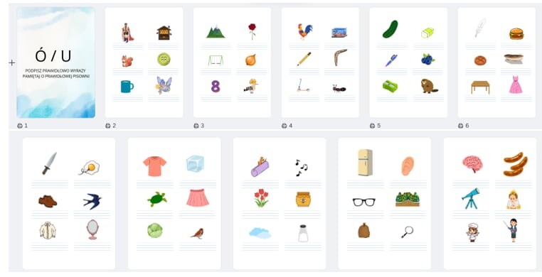 Podpisywanie wyrazów ó lub u