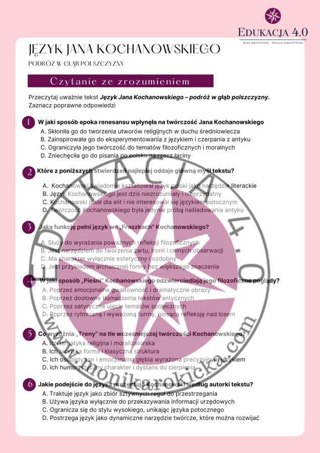 Jan Kochanowski - poezja, która żyje. Ebook