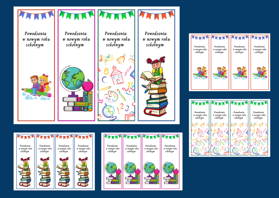 POWRÓT DO SZKOŁY – szkoła – zakładki do książek – zakładka – kolor - wersja 2