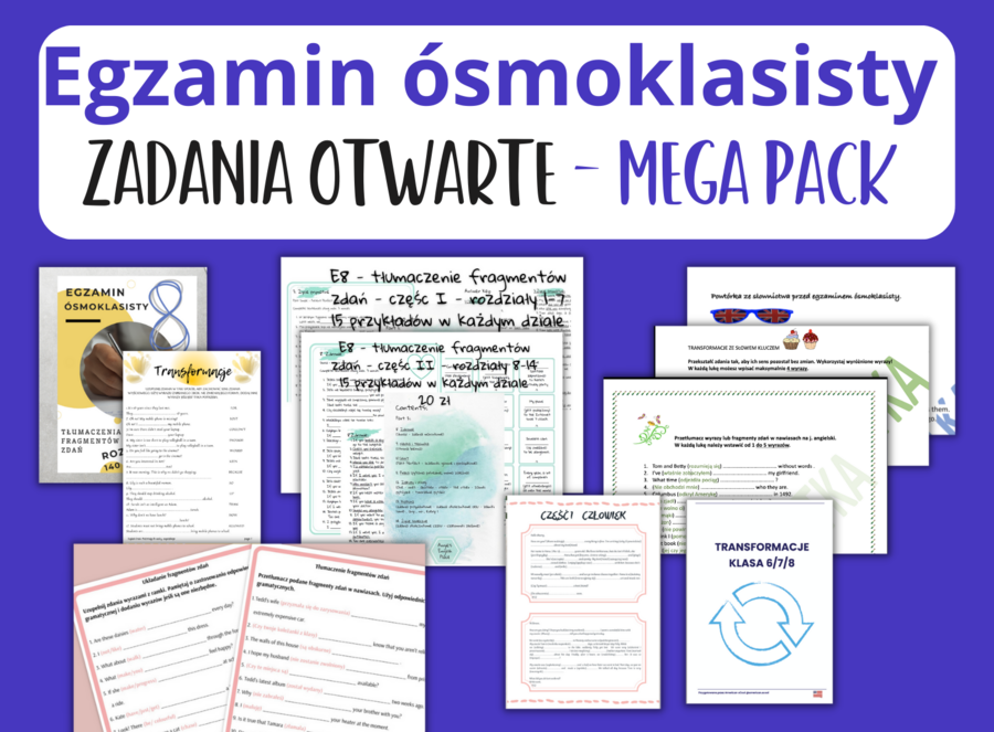 Zestaw Egzamin Ósmoklasisty  - Zadania otwarte Mega Pack