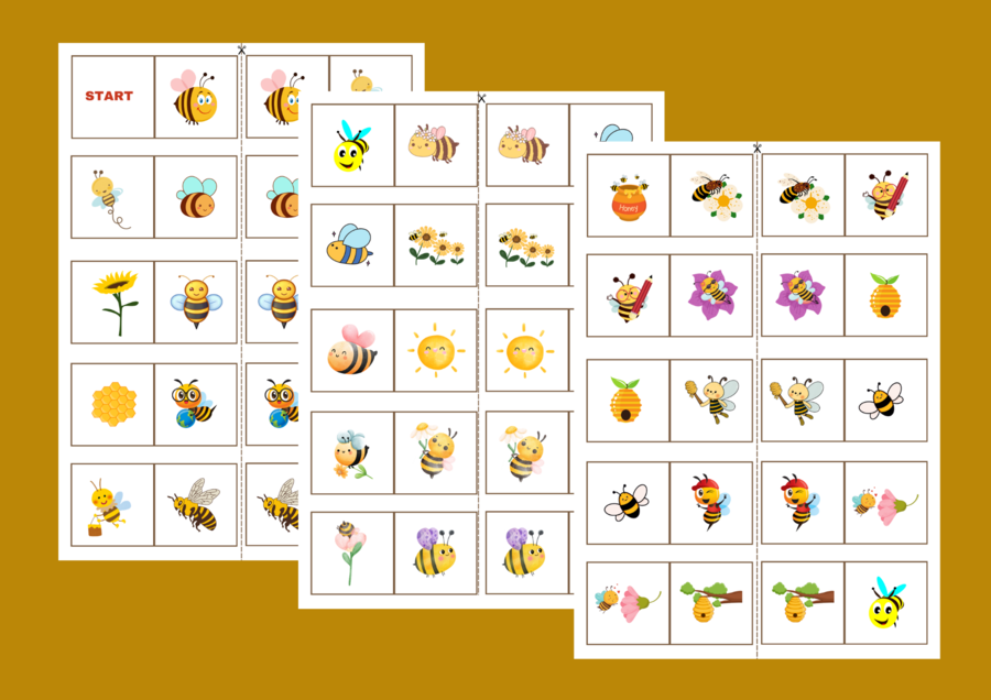 DZIEŃ PSZCZÓŁ – domino obrazkowe - Dzień Pszczoły
