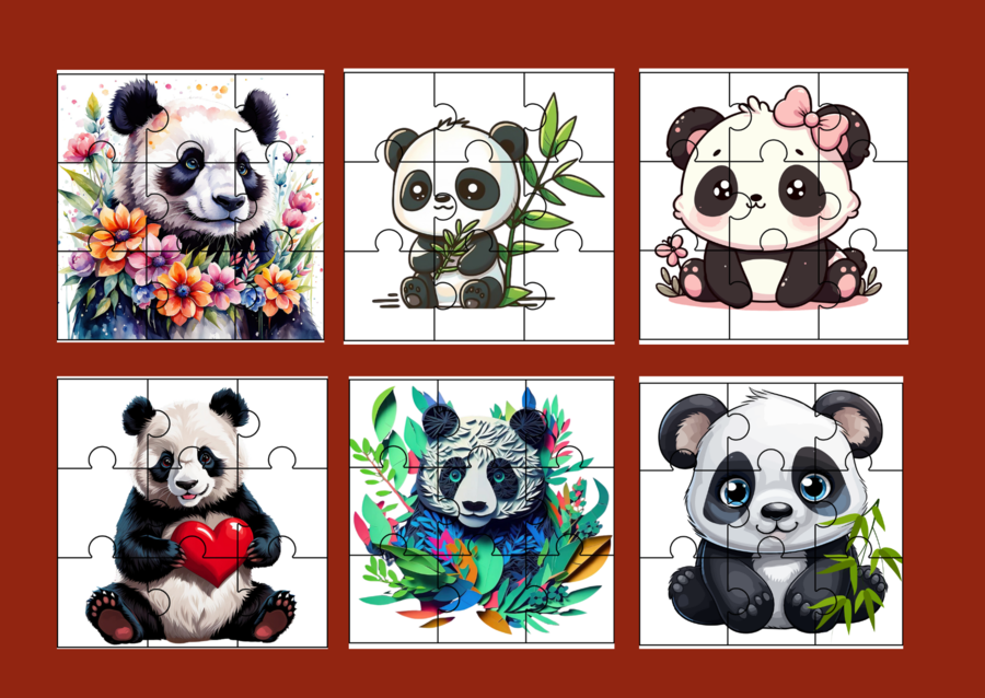 DZIEŃ PANDY – PUZZLE – 17 obrazków