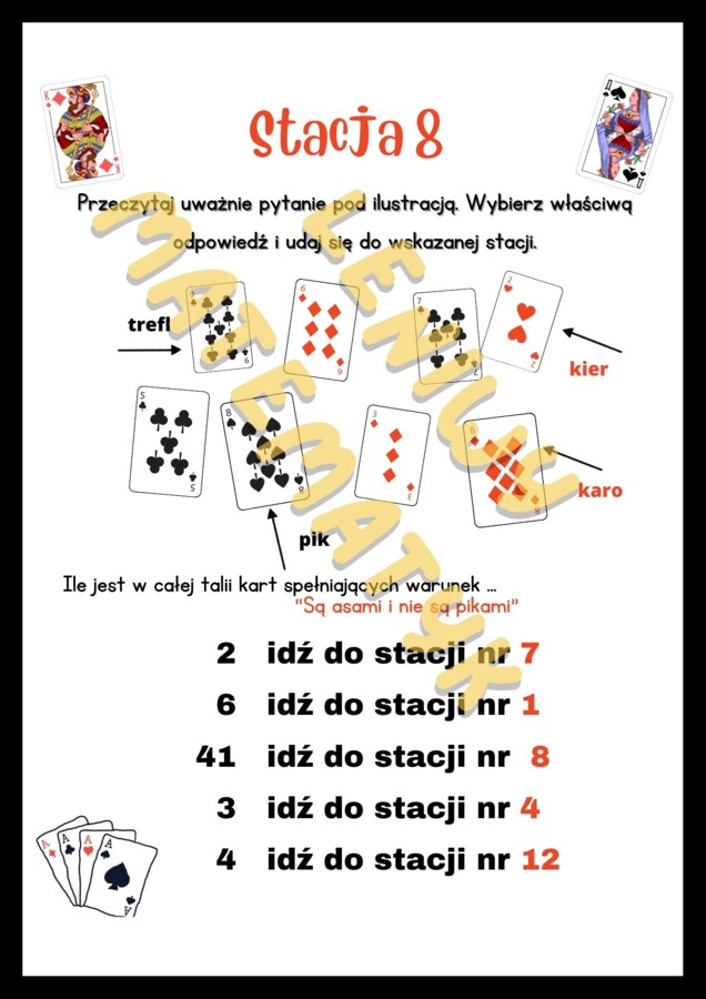 Stacje zadaniowe - karty do gry