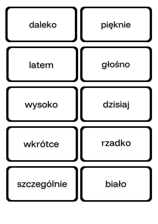 Karty edukacyjne- części mowy (zestaw)