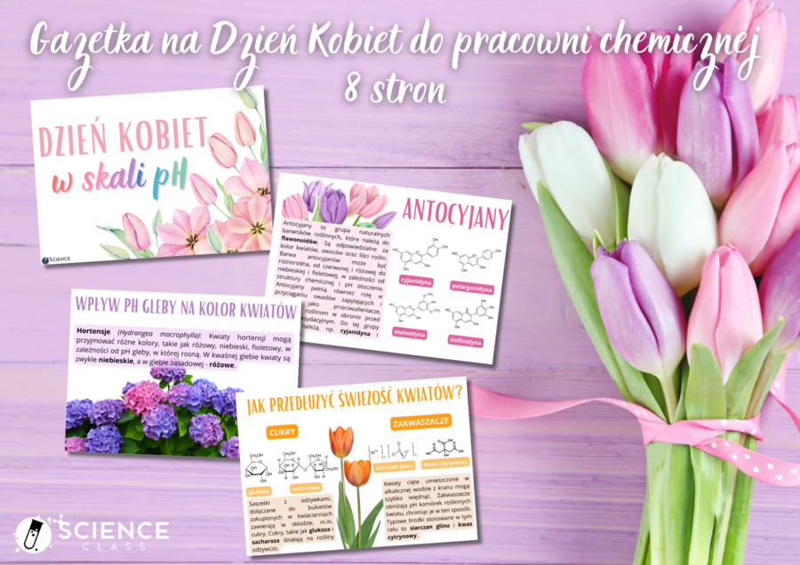 Gazetka na Dzień Kobiet do pracowni chemicznej