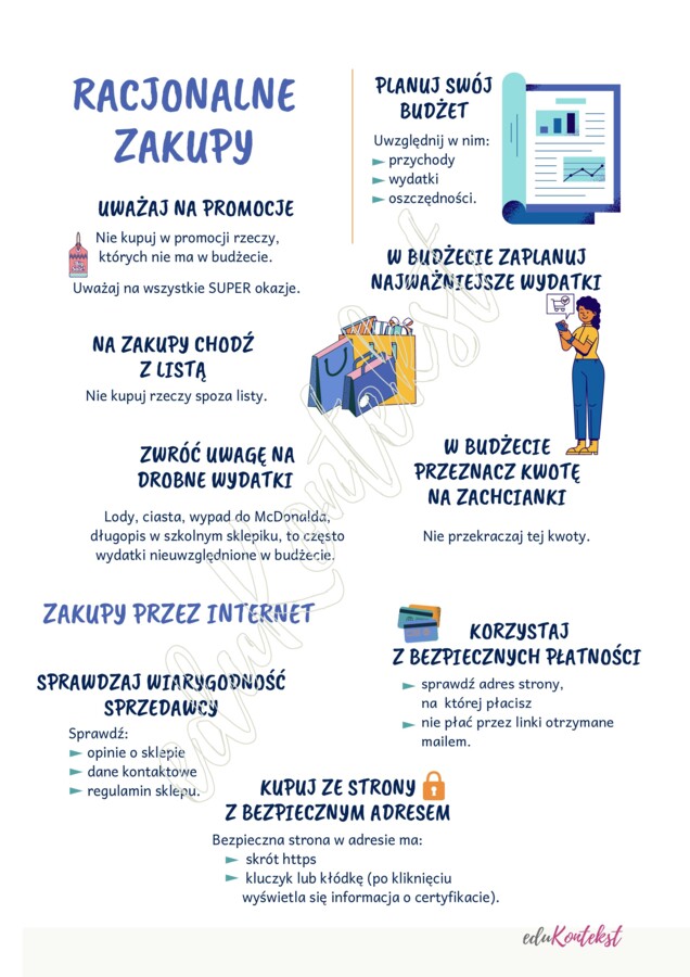 Racjonalne zakupy - pomysły na lekcję z zakupami w tle + infografika