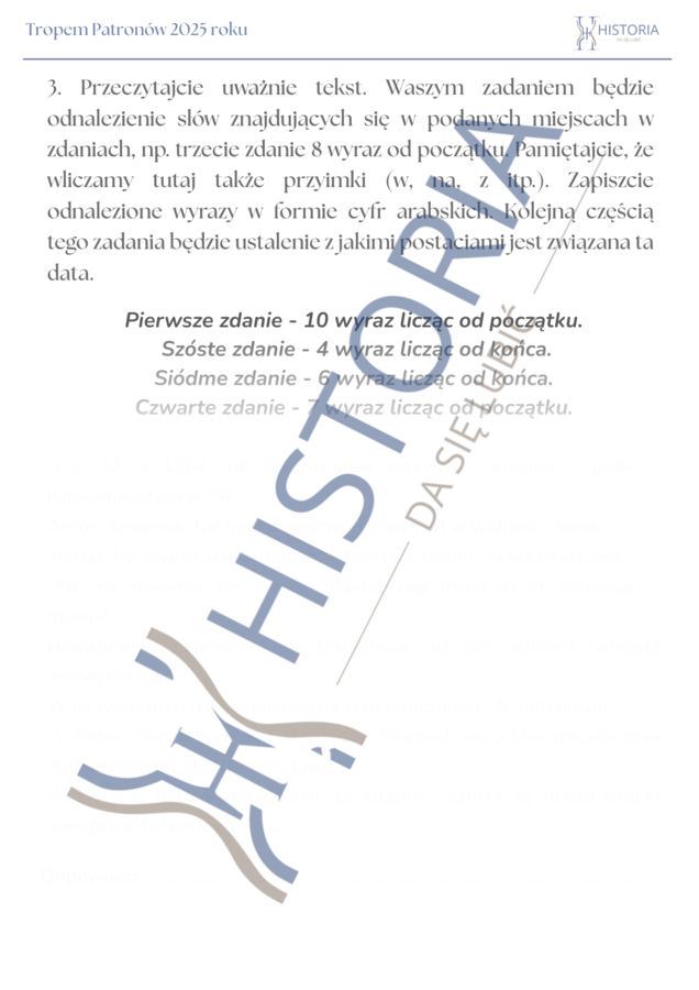 Escape room - Tropem Patronów 2025 roku