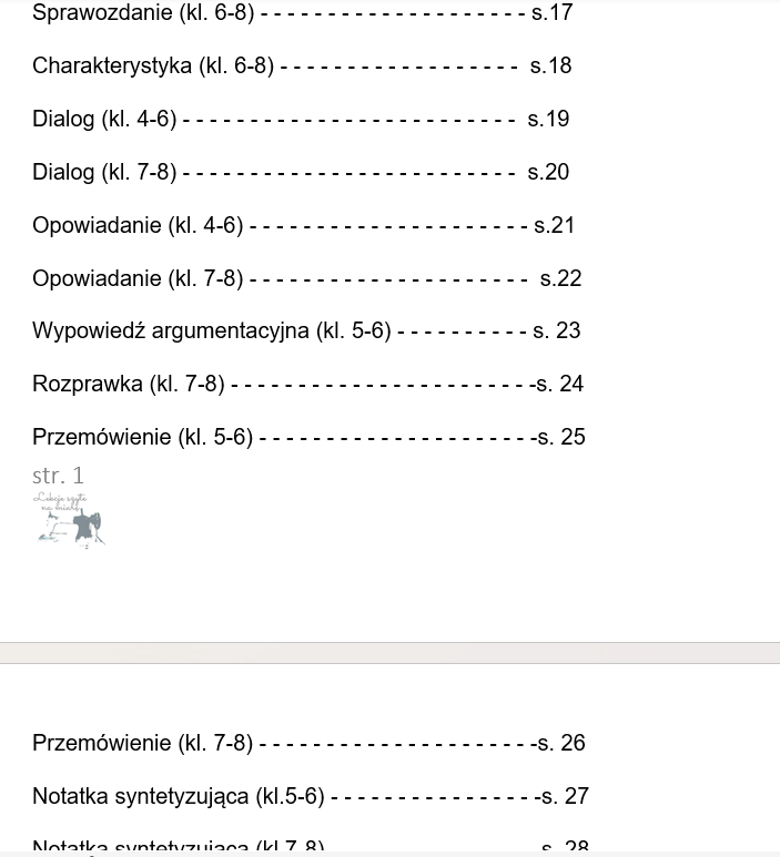 Wymagania edukacyjne z języka polskiego dla klas IV–VIII + Kryteria sukcesu