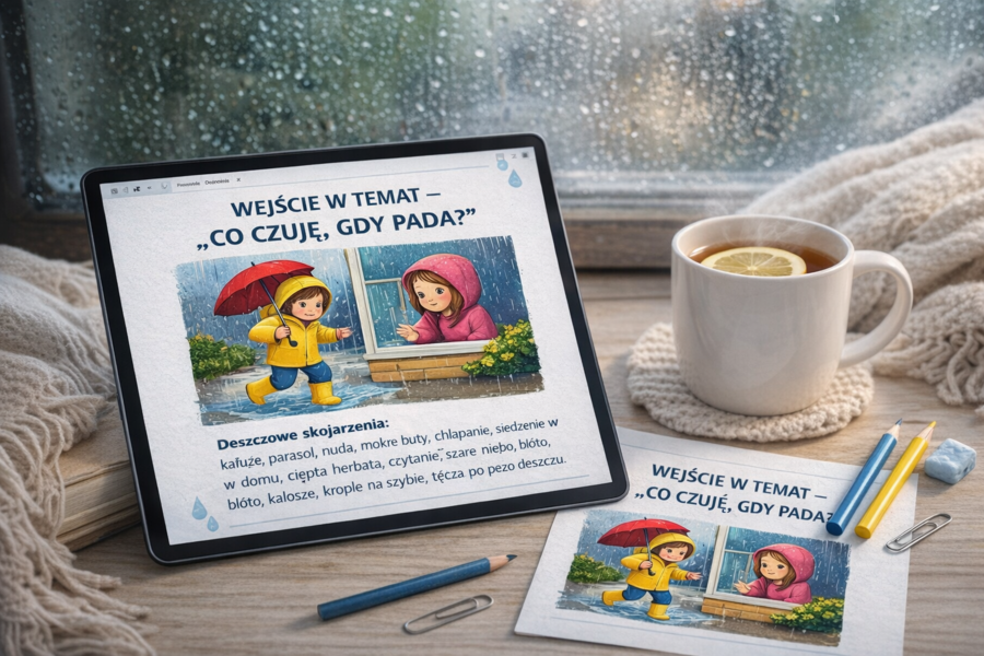 Scenariusz lekcji. Deszcz to nie nuda