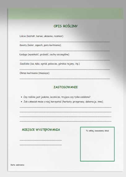 Zielnik klasowy lub szkolny