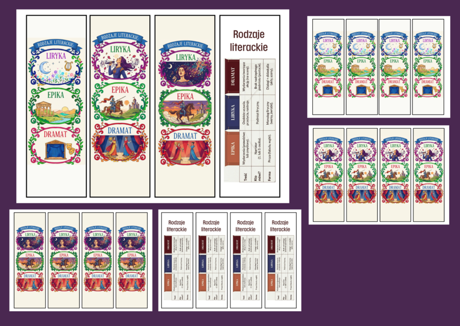 RODZAJE LITERACKIE - zakładki