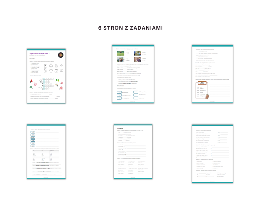 Together dla klasy 4 Unit 2 Dodatkowe materiały Karty Pracy Zadania powtórzeniowe Język Angielski Gramatyka Słownictwo Komunikacja
