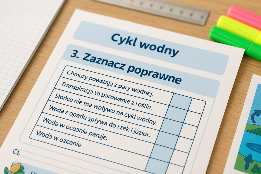 Karta pracy: Rodzaje opadów