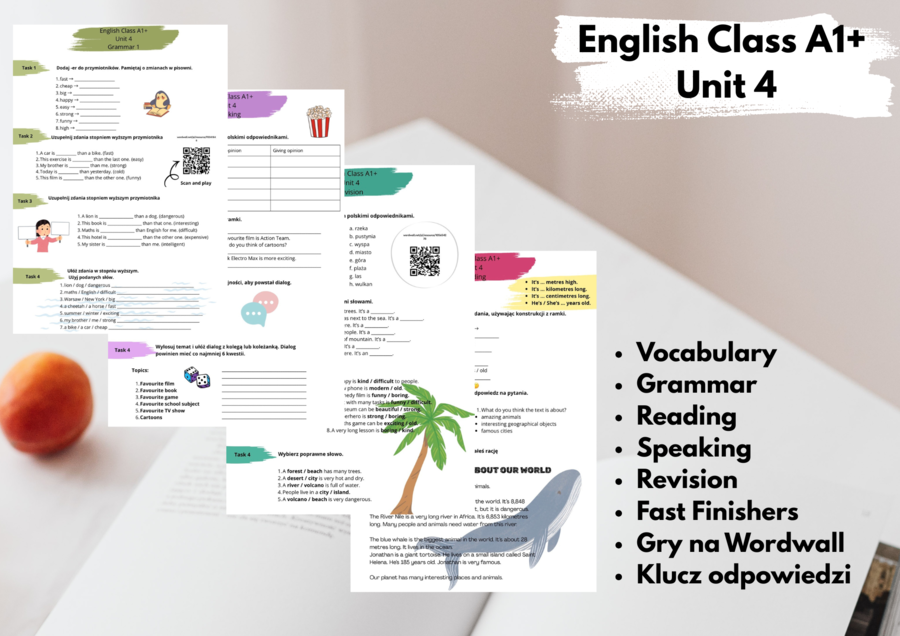 English Class A1+ Unit 4 - BIG WORLD - Zestaw ćwiczeń