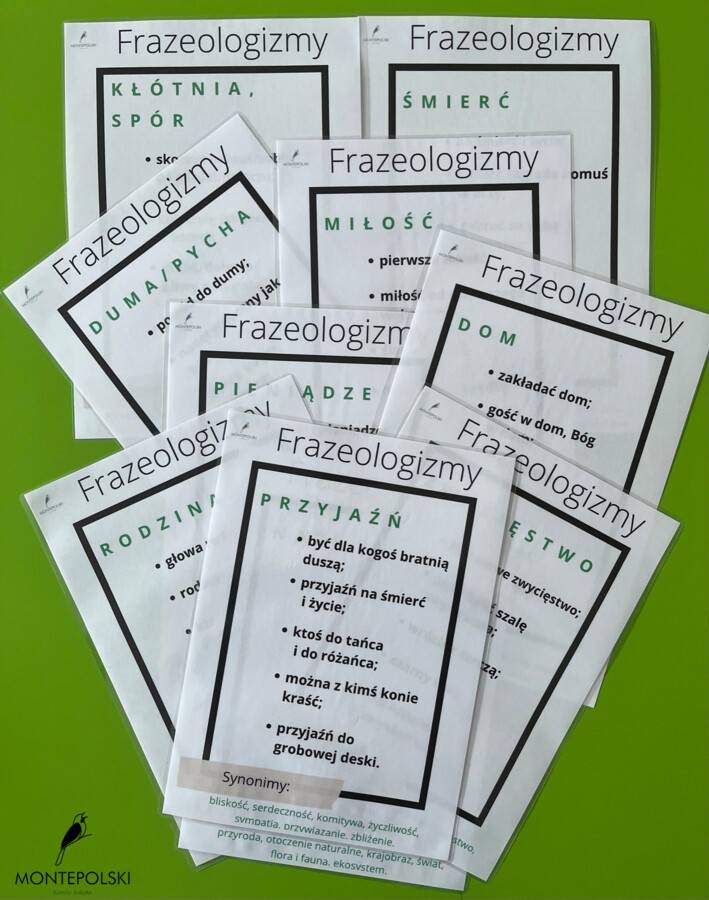 Egzamin ósmoklasisty - motywy - frazeologizmy - synonimy