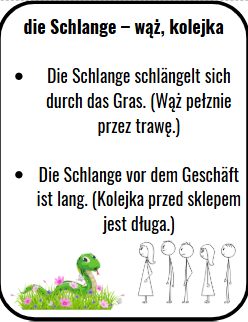 "Jeden wyraz - wiele znaczeń" - nauka słów w kontekście - j. niemiecki - wklejki z j. niemieckiego - E8, Matura, Rozwijanie słownictwa