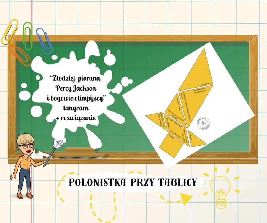 "Złodziej pioruna. Percy Jackson i bogowie olimpijscy" tangram + rozwiązanie