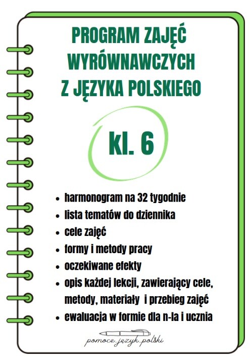 Program zajęć wyrównawczych z języka polskiego dla kl. 6