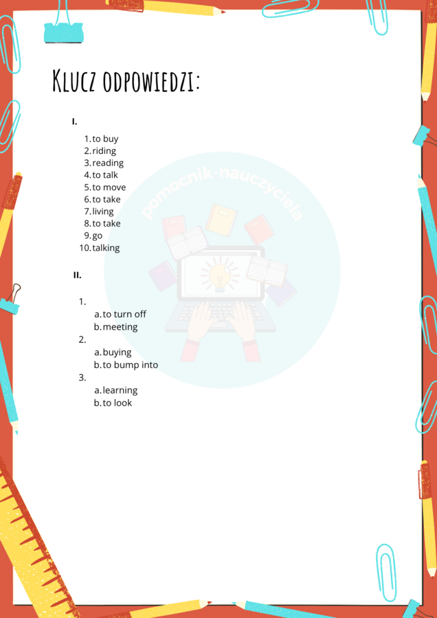 Konstrukcje czasownikowe gerund/infinitive