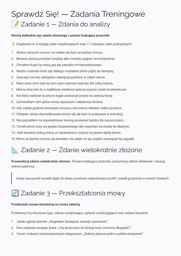 Składnia Klasa 8: Wypowiedzenia Złożone i Mowa Zależna