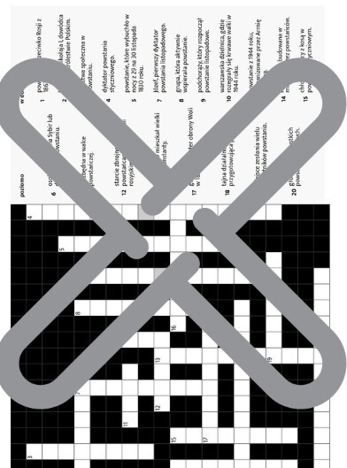 KRZYŻÓWKA - "POWSTANIA NARODOWE" - MATERIAŁ DYDAKTYCZNY