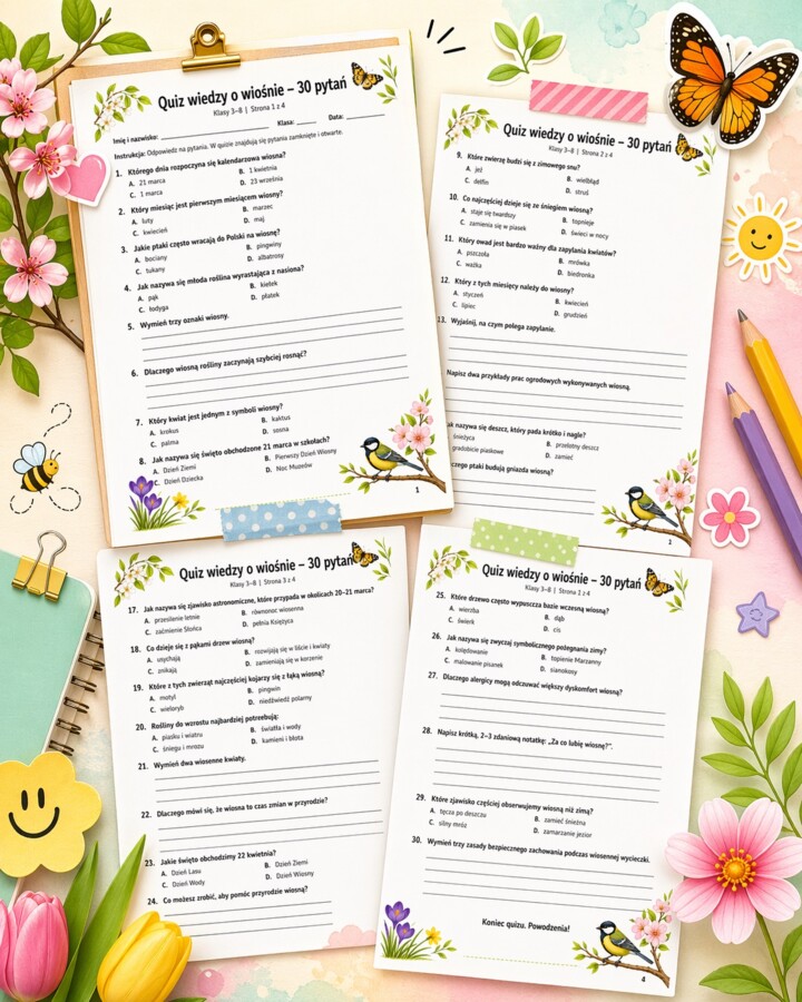 Quiz wiedzy o wiośnie – 30 pytań