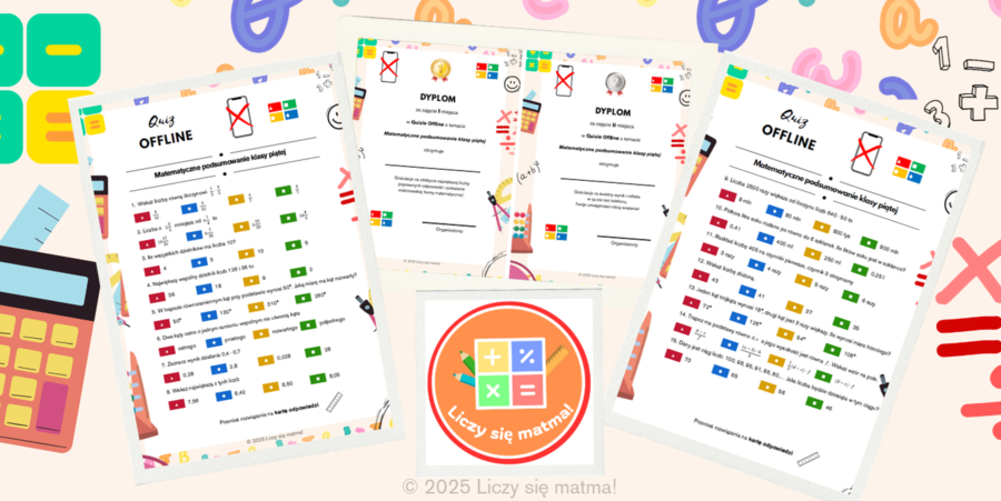 QUIZ OFFLINE – Matematyczne podsumowanie klasy piątej 📚