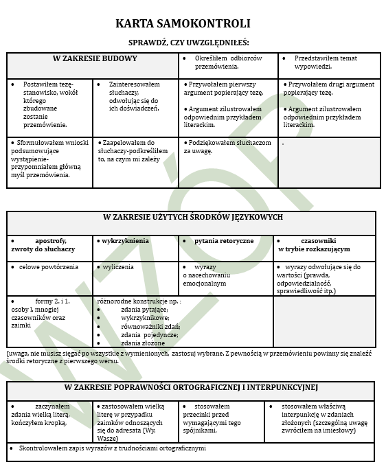 REDAGUJЕMY PRZEMÓWIENIE. KROK CZWARTY. PRZEMOWIENIE DO UZUPEŁNIENIA. AUTORYTETY