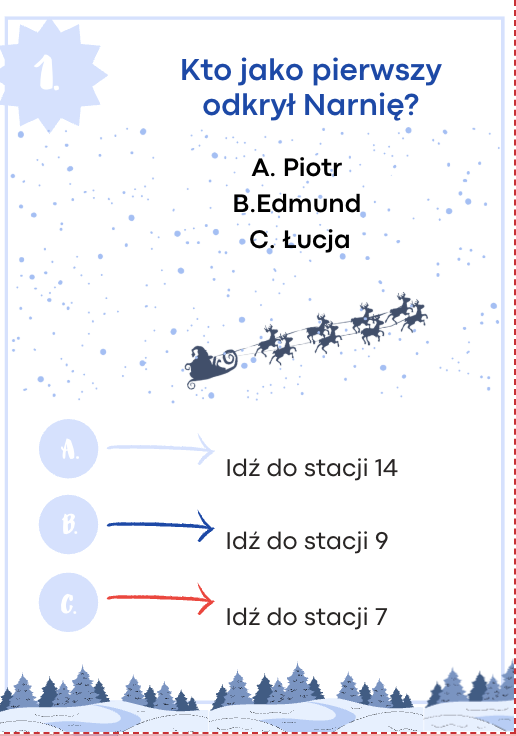 "Opowieści z Narnii" - lekcja w ruchu (stacje zadaniowe)