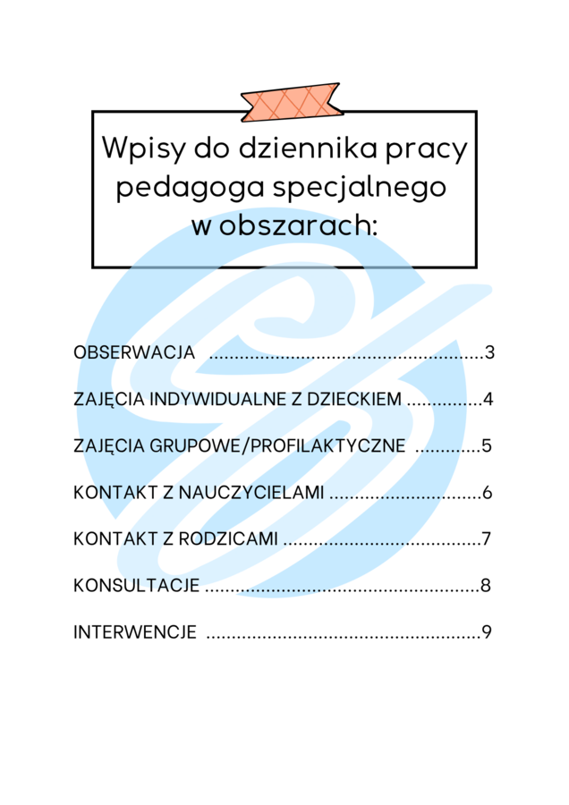 Pedagog specjalny w przedszkolu – przykładowe wpisy do dziennika